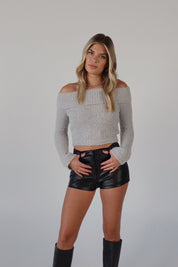 Anika Overfold Off-Shoulder Knit Sweater