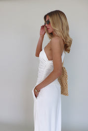 Inez Linen One Shoulder Top in Ivory