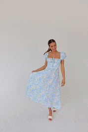 Gracie Floral Puff Sleeve Midi Dress