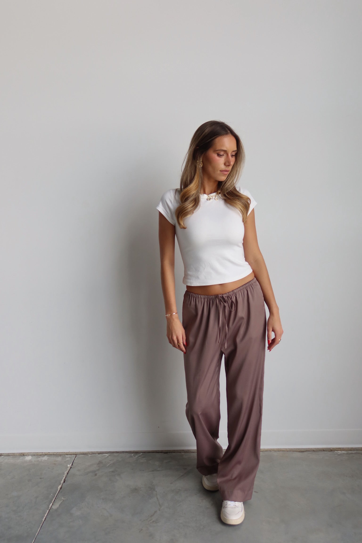 Sofia Straight Leg Satin Pants