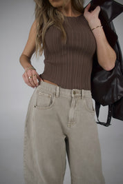 Willow Barrel Jeans In Stone