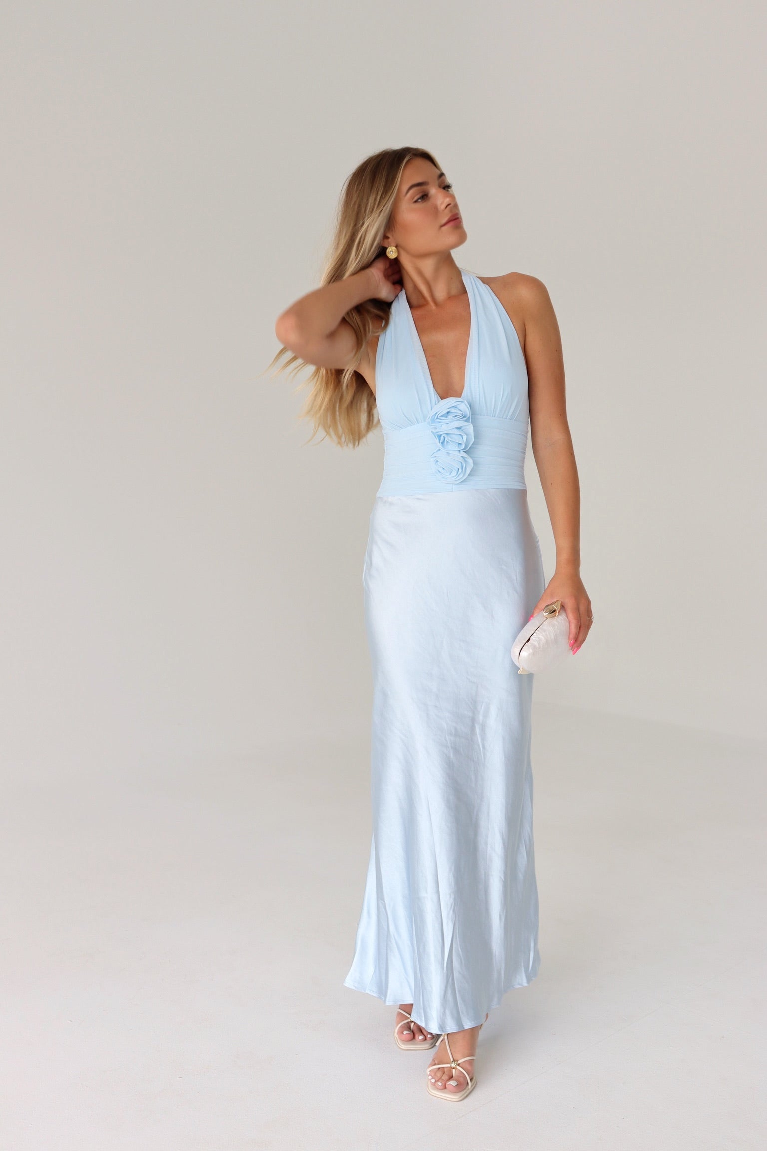 Veronika Ice Blue Maxi Dress