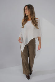 Iris Ivory Knit Poncho
