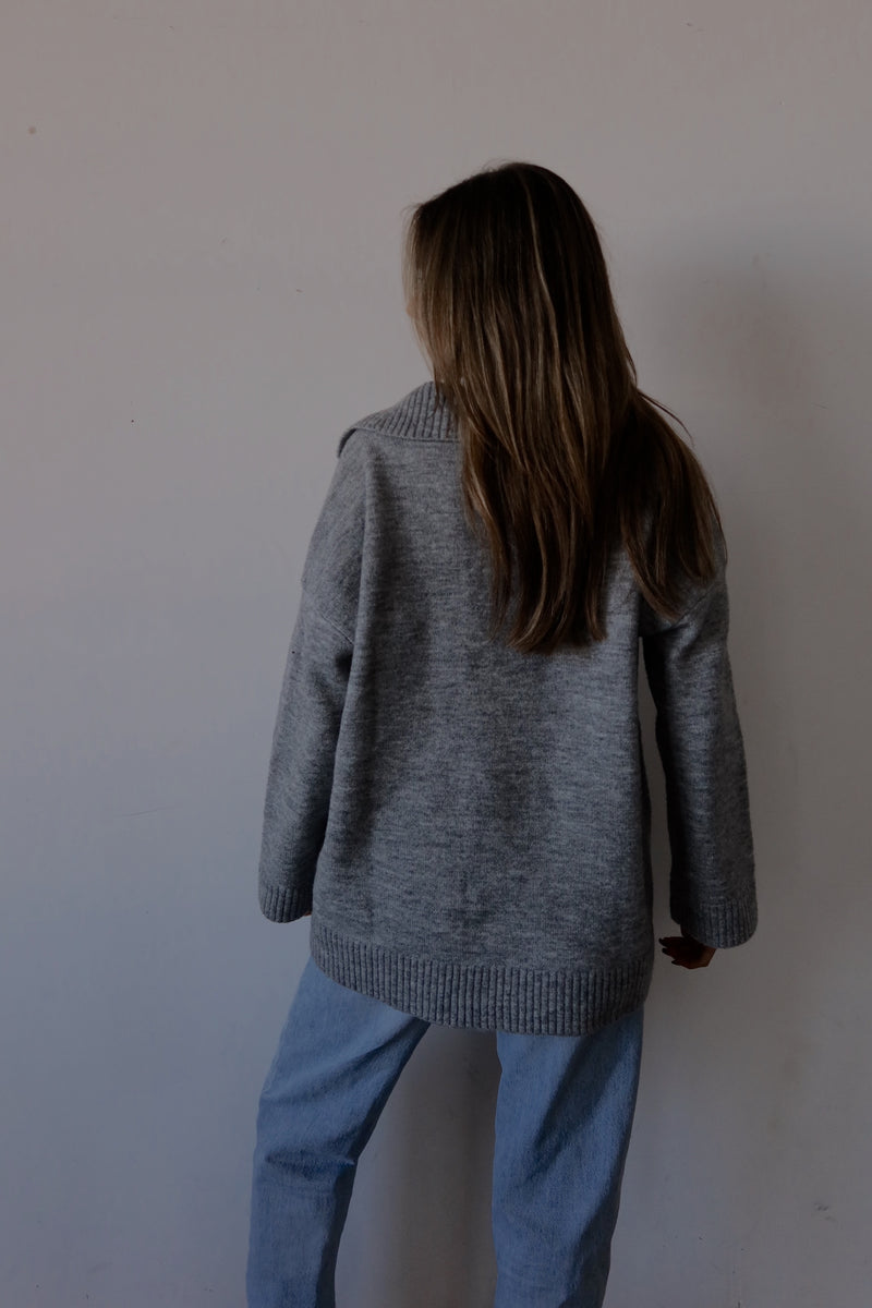 Fynn Grey Oversized Sweater