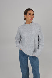 Ryleigh Grey Mock Neck Sweater