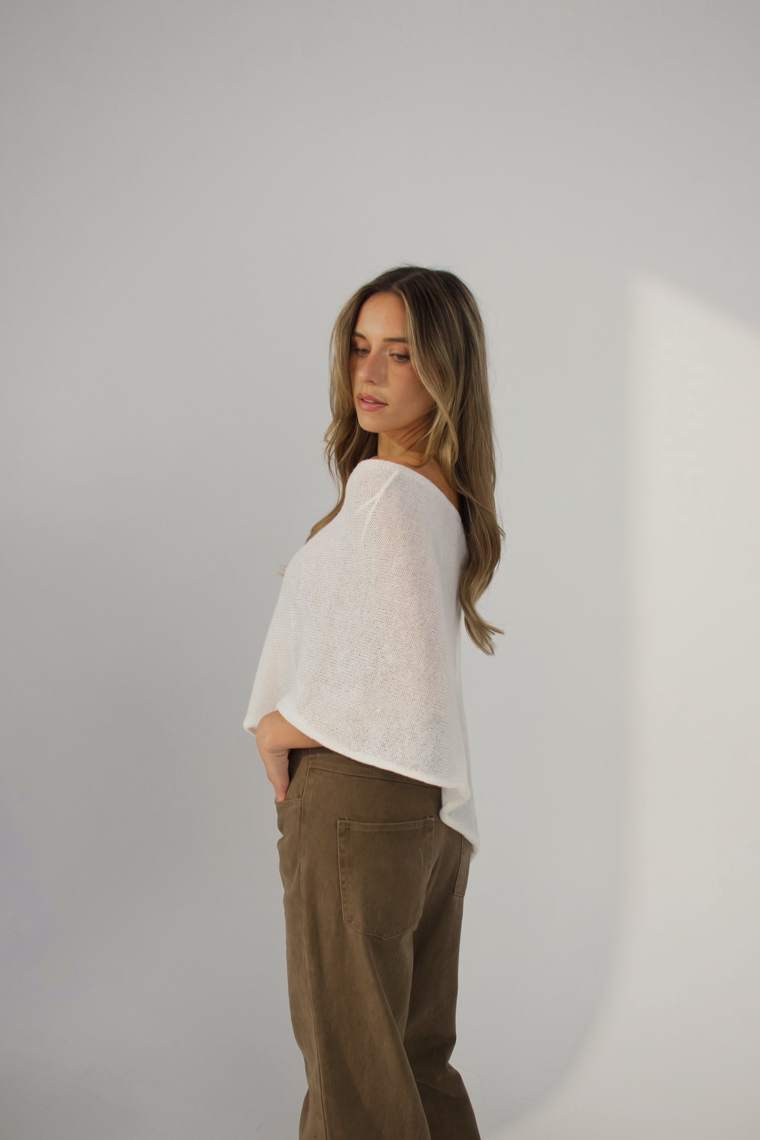 Iris Ivory Knit Poncho