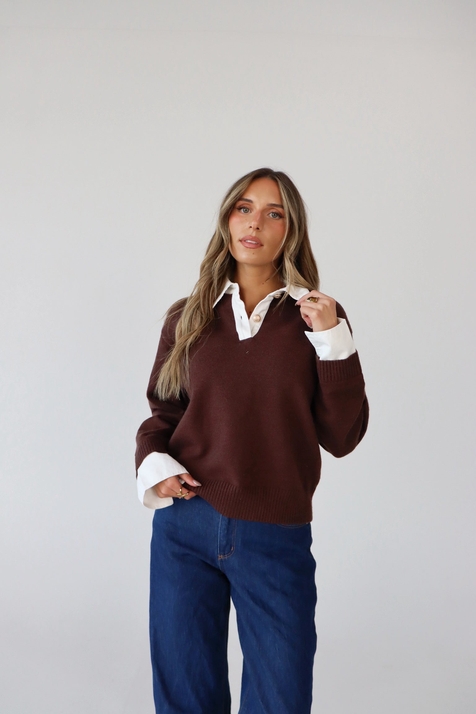 Alexia Collared Contrast Sweater