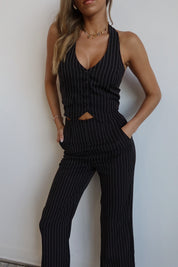 Pinstripe Halter Vest Top