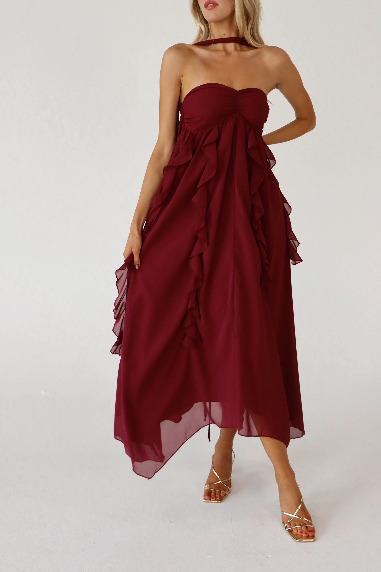 Kyra Ruffle Midi Dress