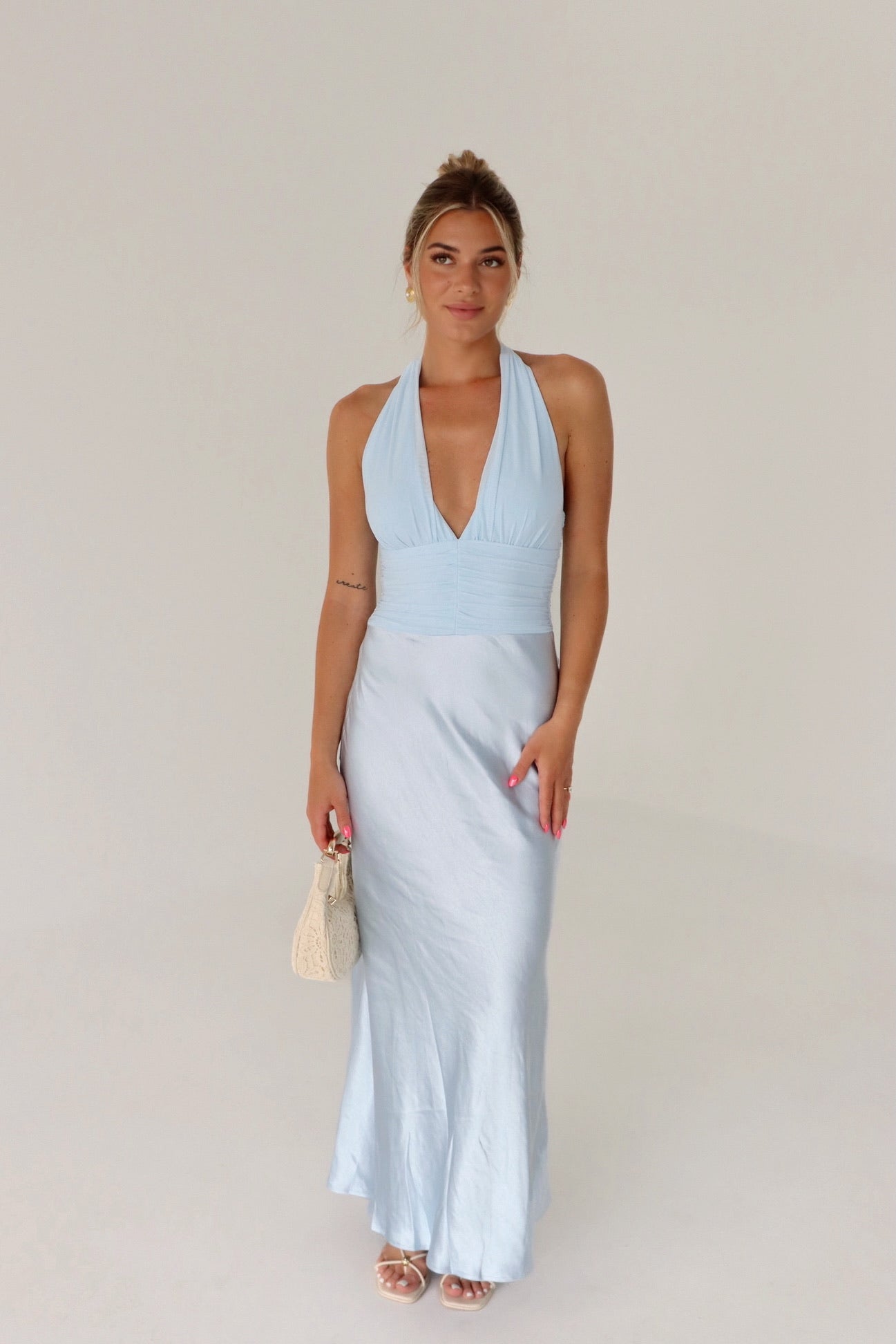Veronika Ice Blue Maxi Dress