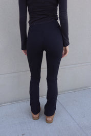 Black Slim Flare Legging