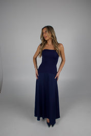 Midnight Satin Maxi Dress