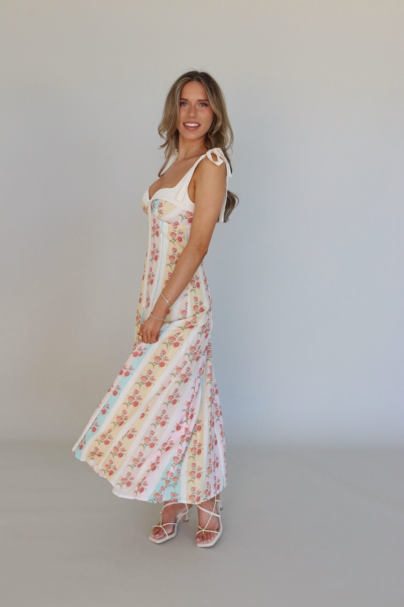 Piper linen Floral Midi Dress