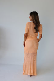 Luxe Crochet Short Sleeve in Melon