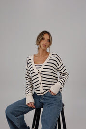 The Striped Knit Cardigan & Tank Set