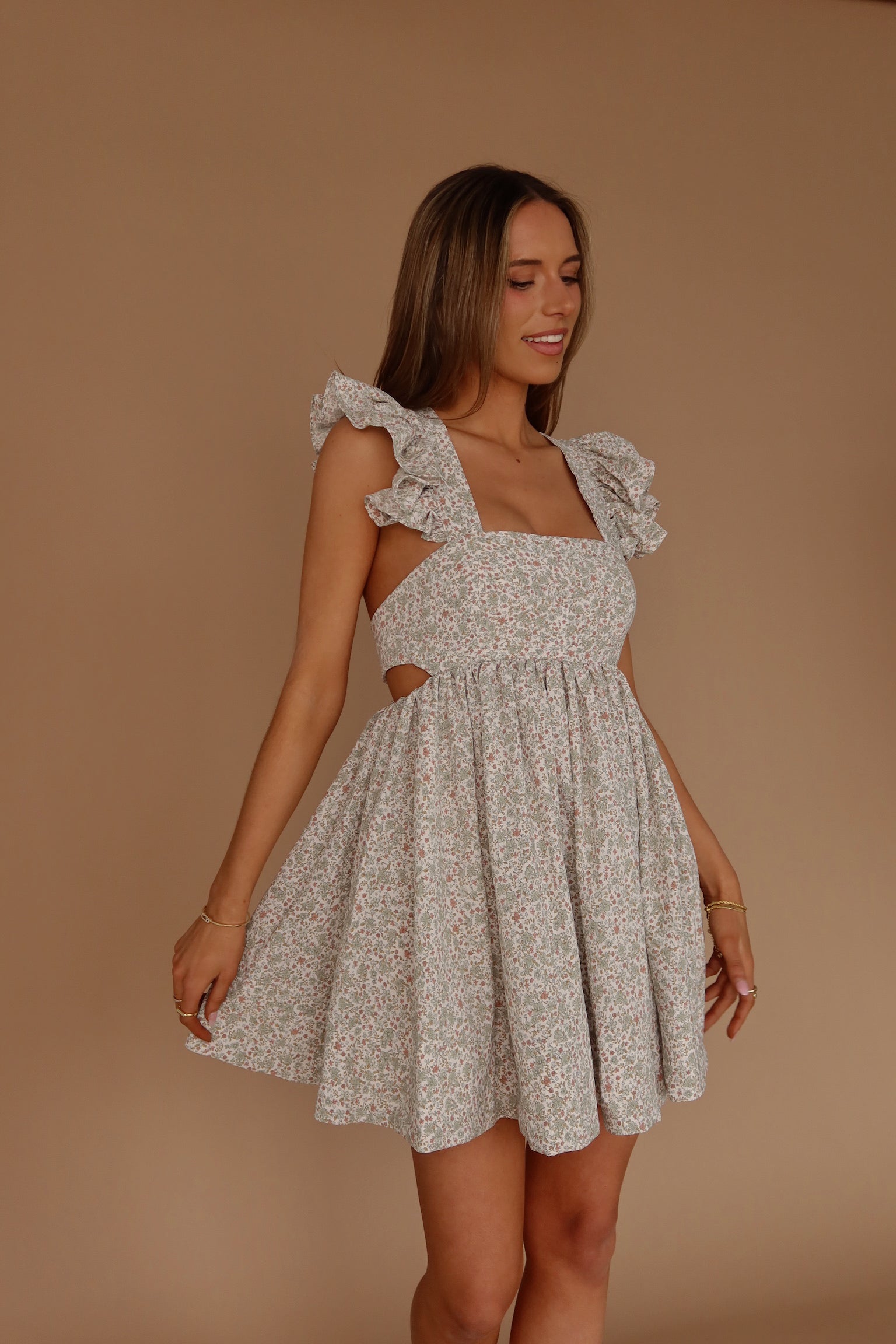 Hollie Floral Ruffle Mini Dress