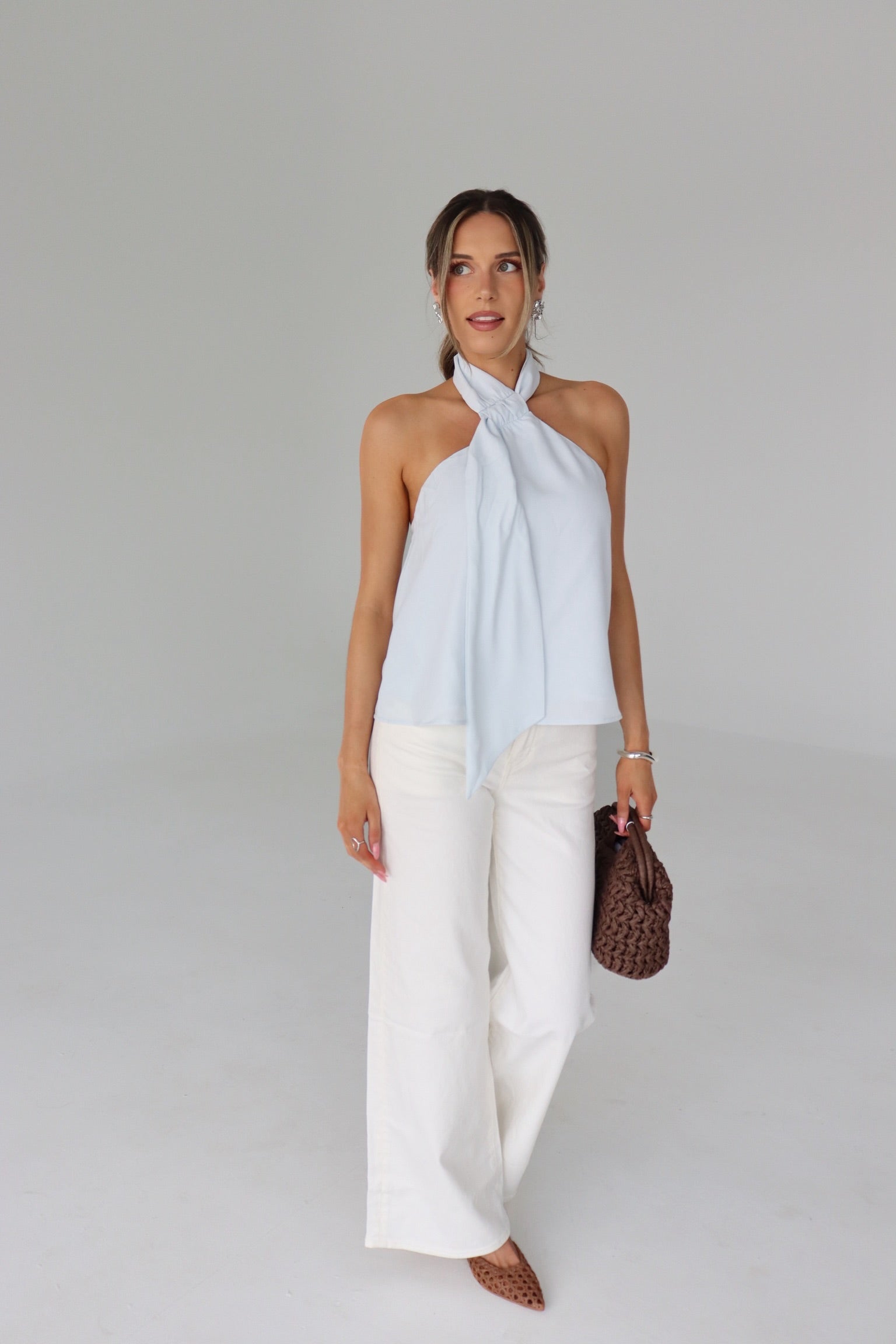 Veia Ice Blue Halter Top