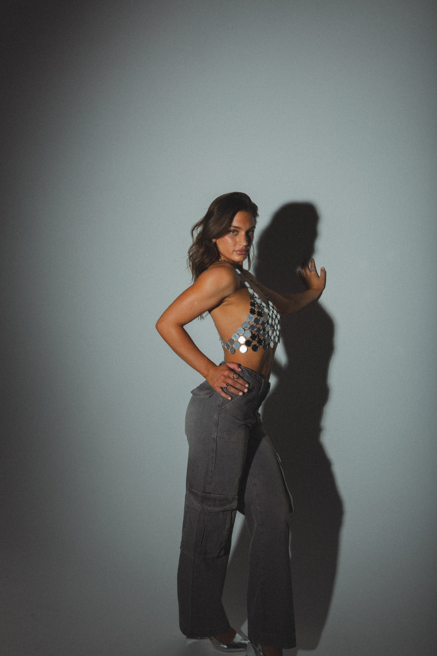 Black Vintage Wash Cargo Jean