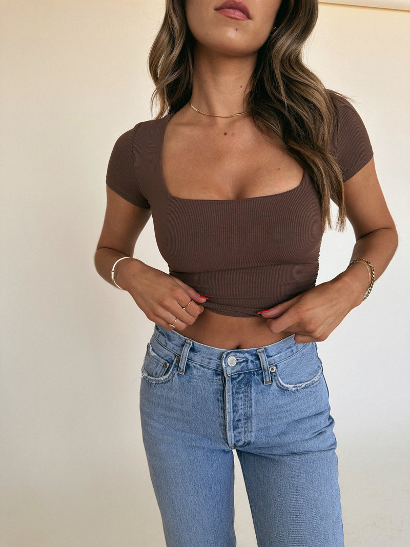 Holly Square Neck Crop Tee