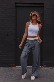 Nora Pin Stripe Wide Leg Trousers