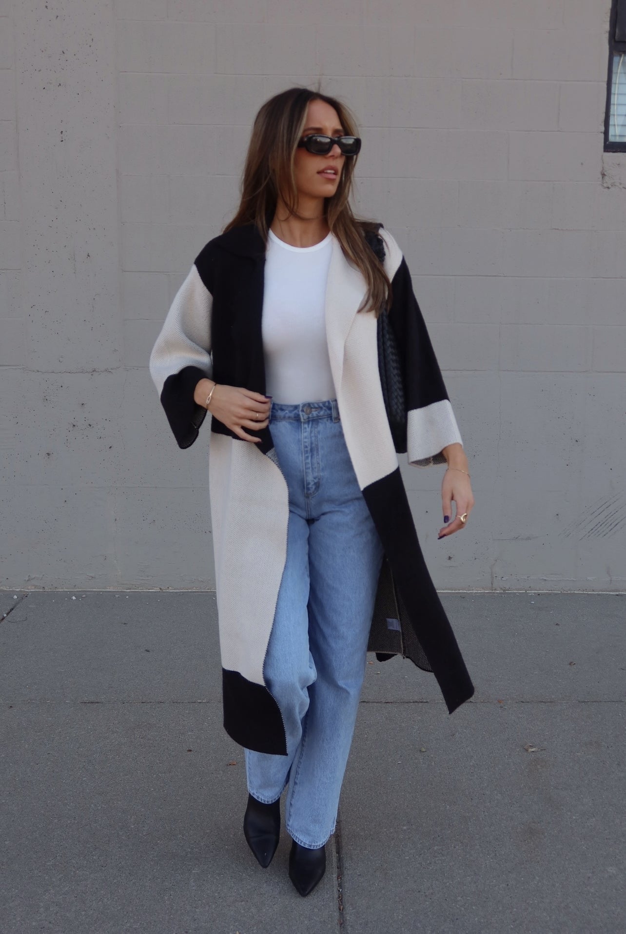 Knit Colorblock Trench