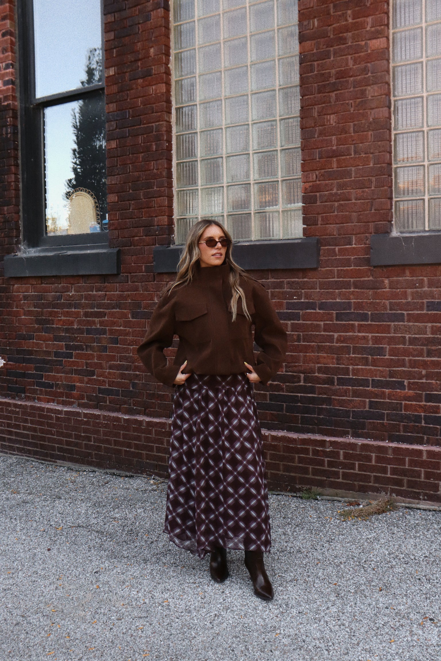 Presley Plaid Chiffon Maxi Skirt