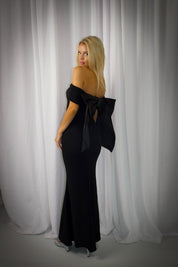 Satin Bow Soirée Maxi Dress