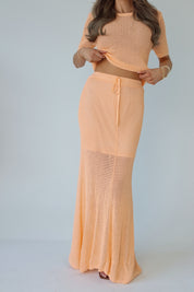 Luxe Crochet Short Sleeve in Melon