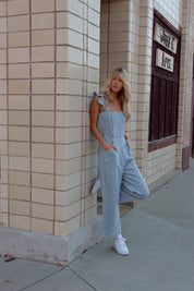 Rosie Ruffled Denim Jumpsuit