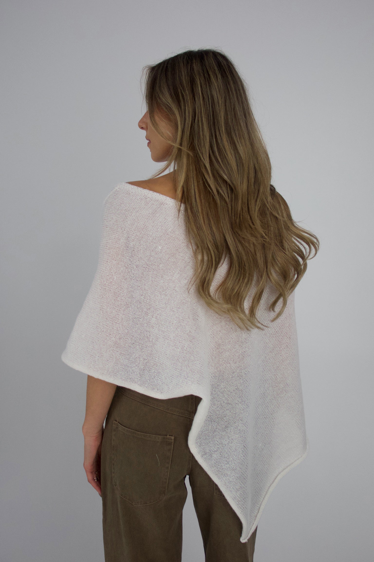 Iris Ivory Knit Poncho