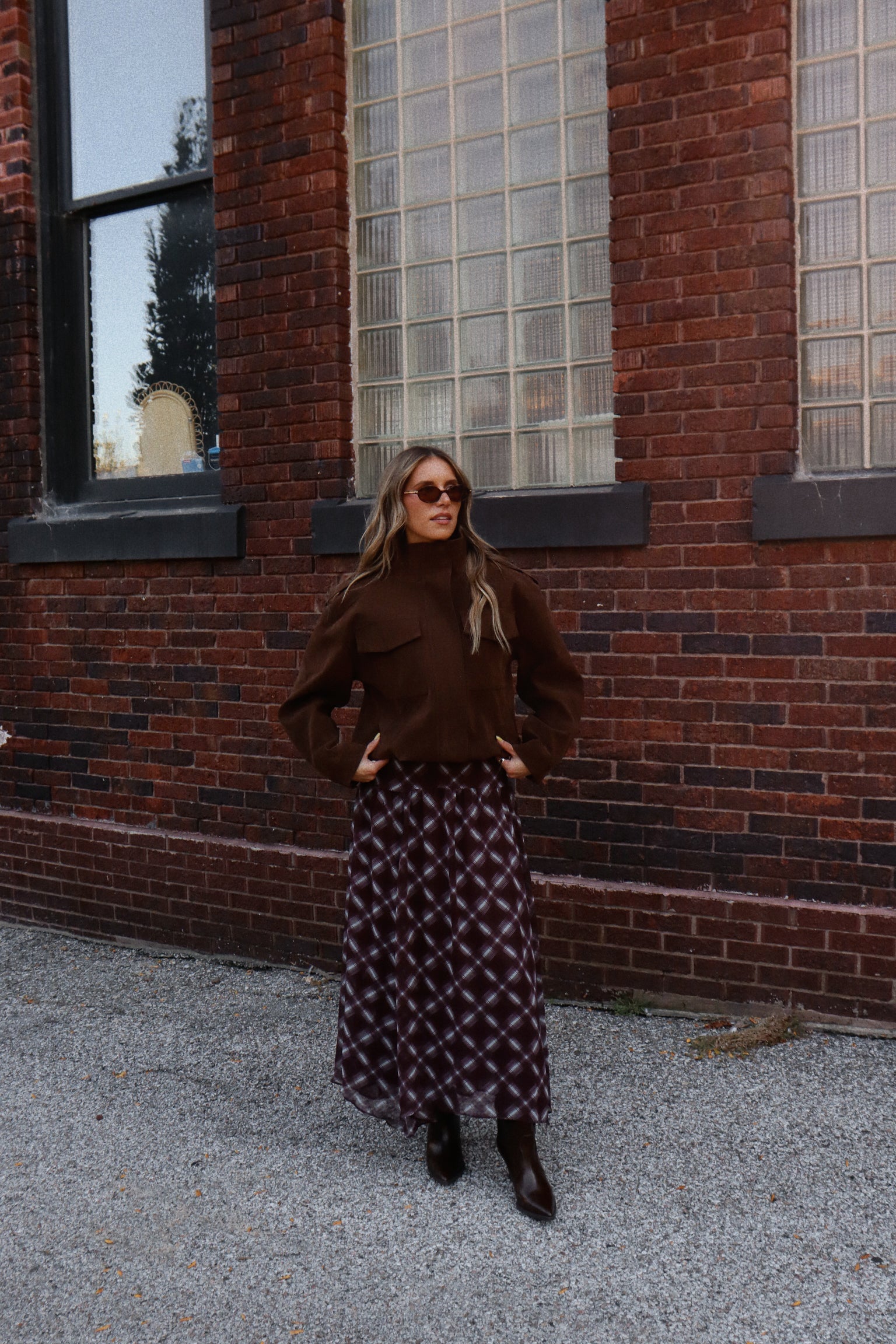 Presley Plaid Chiffon Maxi Skirt