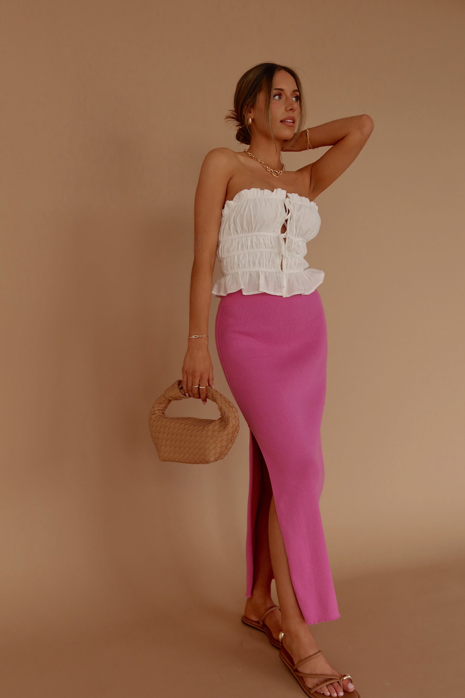 RESTOCKED : Orchid Ribbed Midi Skirt