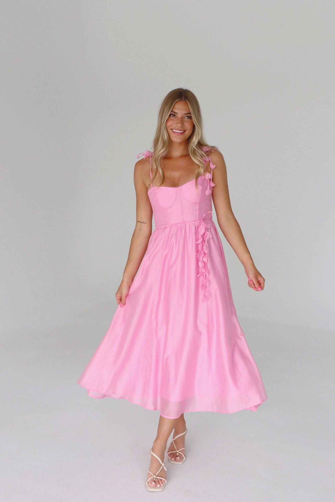 Aurora Floral Applique Midi Dress