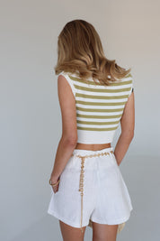 Banx Striped Knit Crop Top