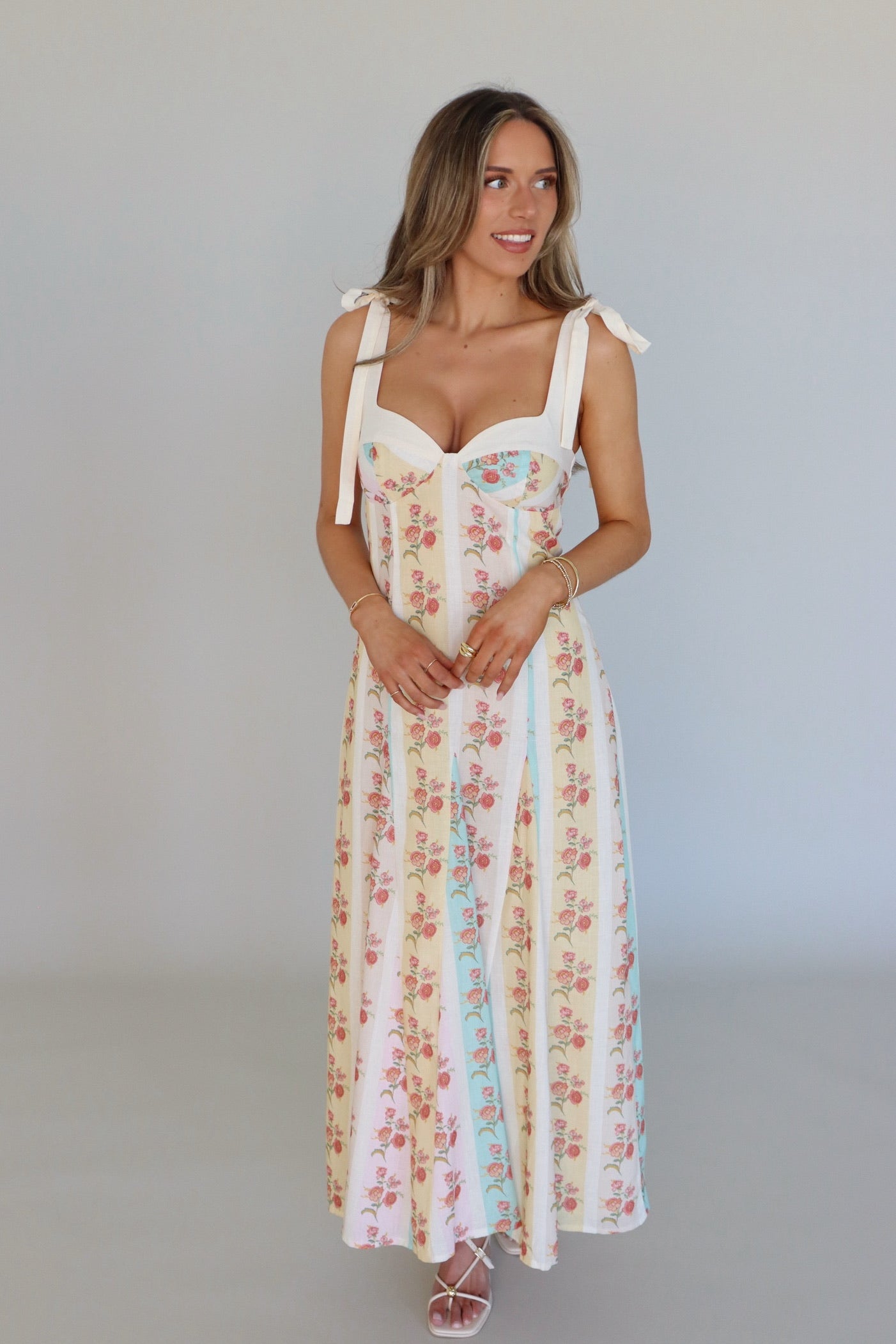 Piper linen Floral Midi Dress