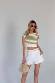 Banx Striped Knit Crop Top