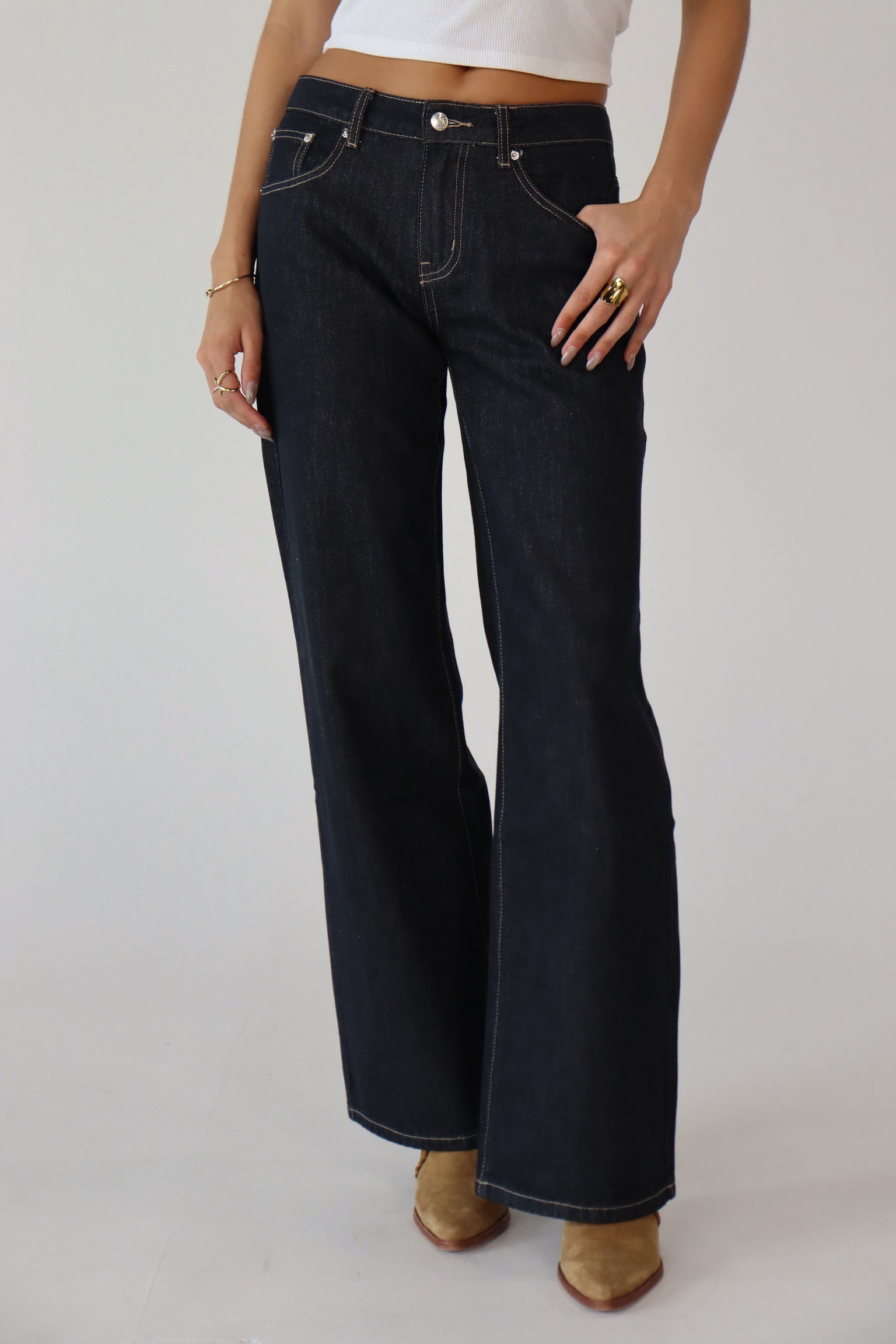 Alix Dark Wash Straight Leg Denim