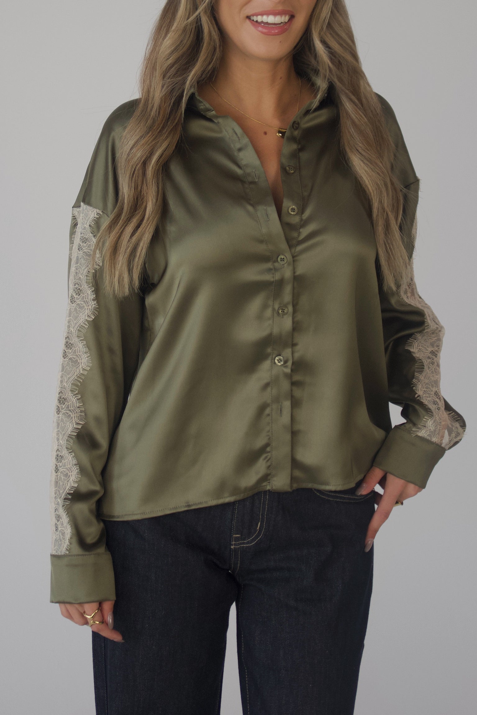 Nevaeh Olive Satin Short Set