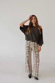 Tiger Print Barrel Jean