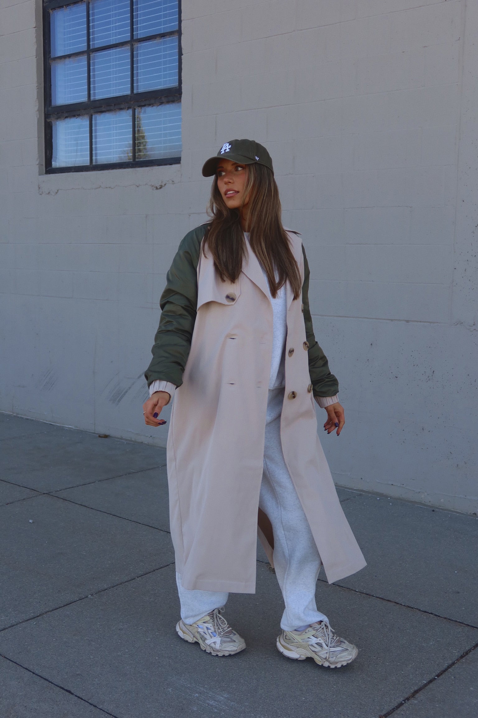 Khaki Combo Trench Coat