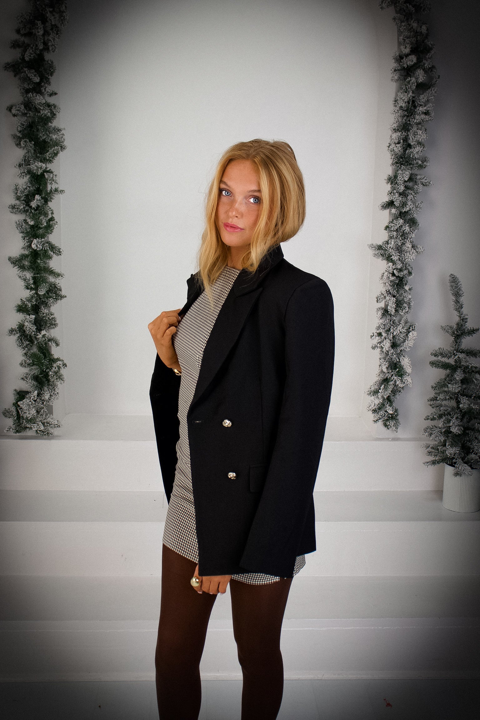 Vivien Houndstooth Mini Dress