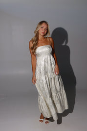 Novali Floral Embossed Maxi Dress