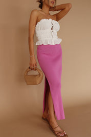 RESTOCKED : Orchid Ribbed Midi Skirt