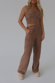 Mocha Cozy Flare Pants