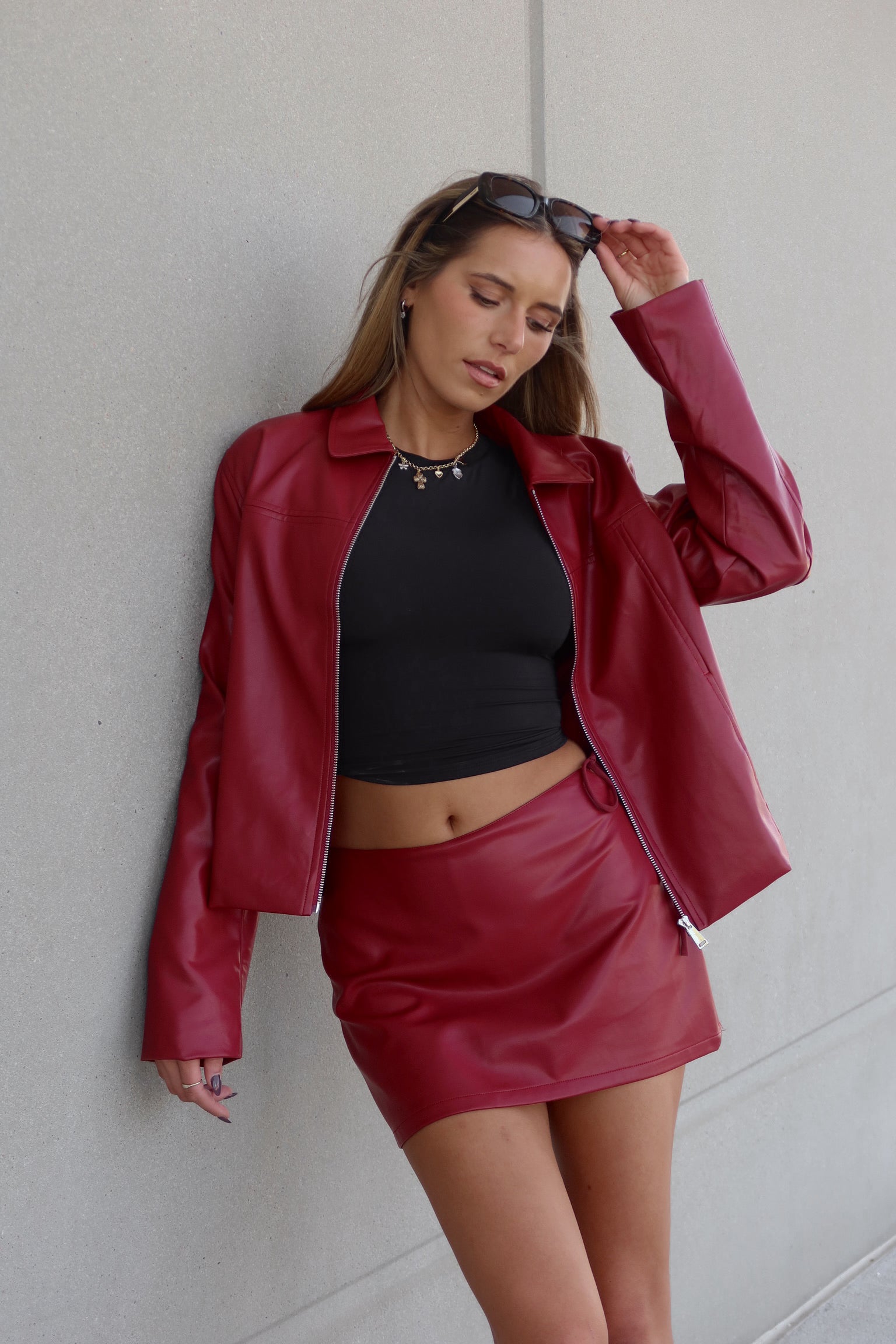 Pleather Side-Tie Mini Skort