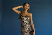 Leopard Print Sequin Midi Dress