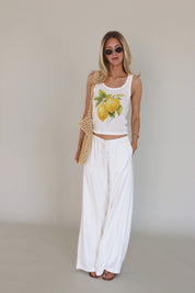 Fresh Lemoncello Rib Tank In White