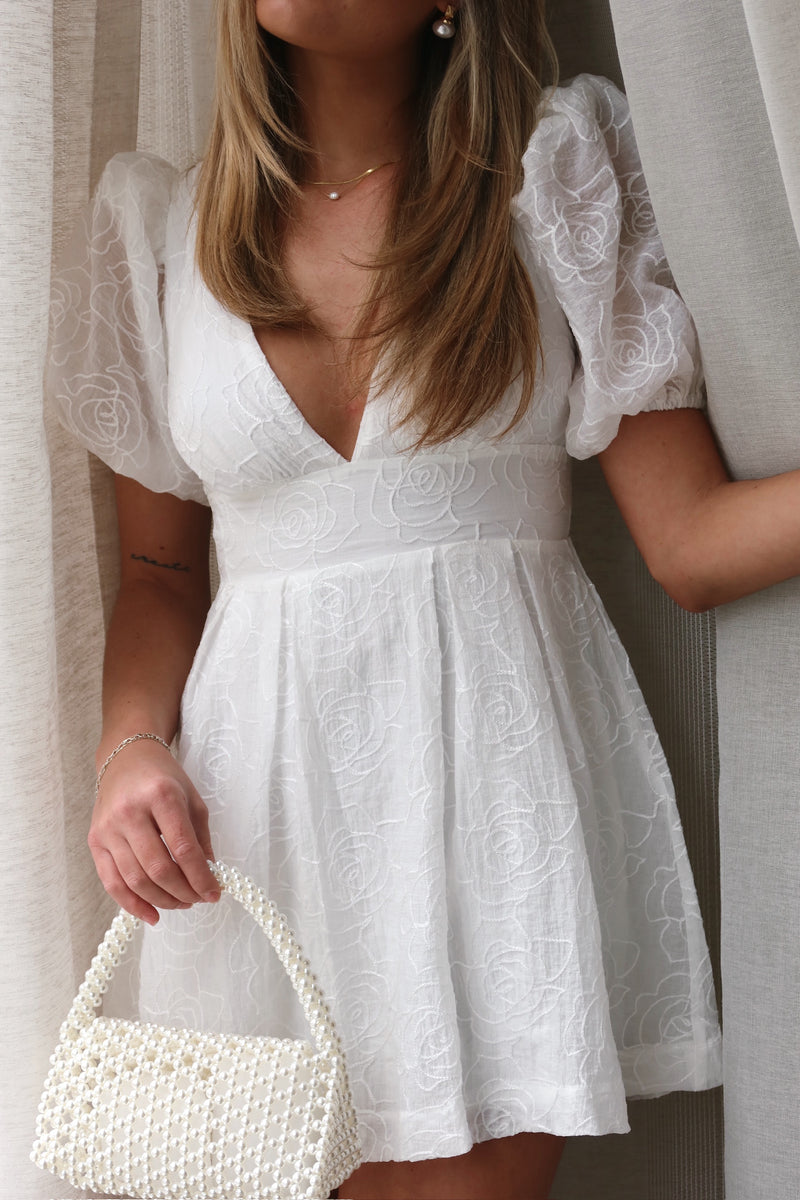 Raeleigh Floral White Mini Dress