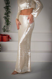 Champagne Hour Sequin Maxi Skirt