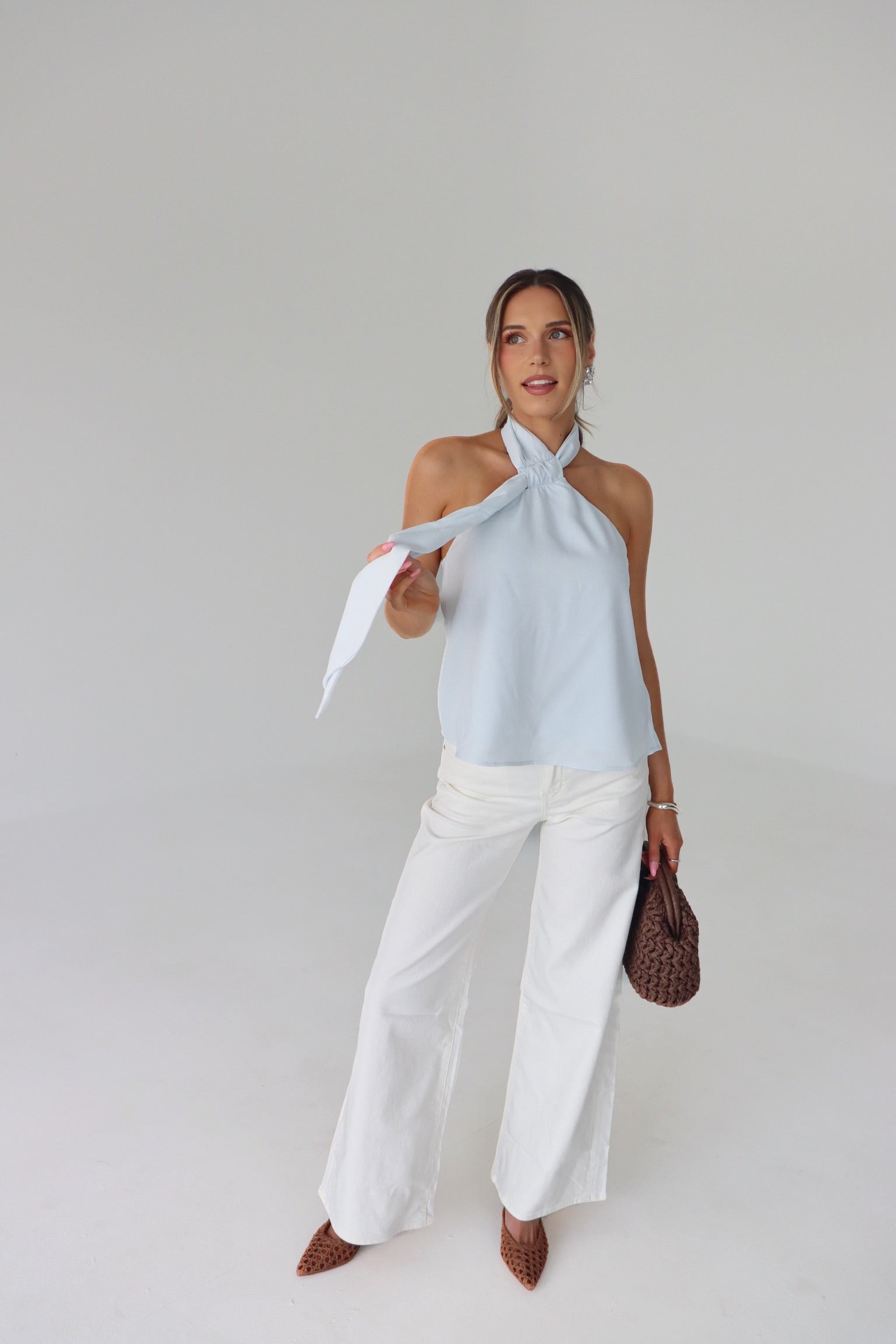 Veia Ice Blue Halter Top